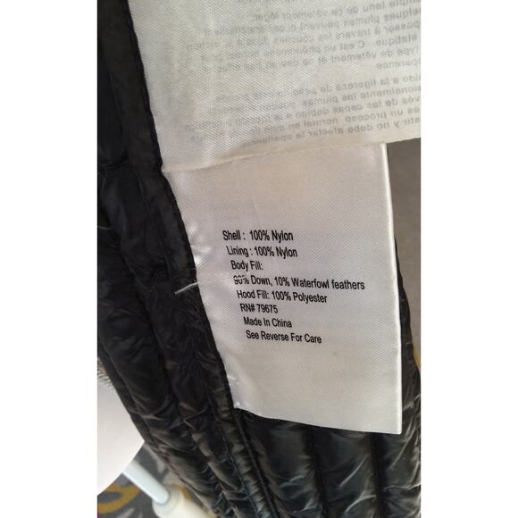 Michael Kors Black Puffer packable quilted down coat zip up size womens M preppy - Picture 6 of 10